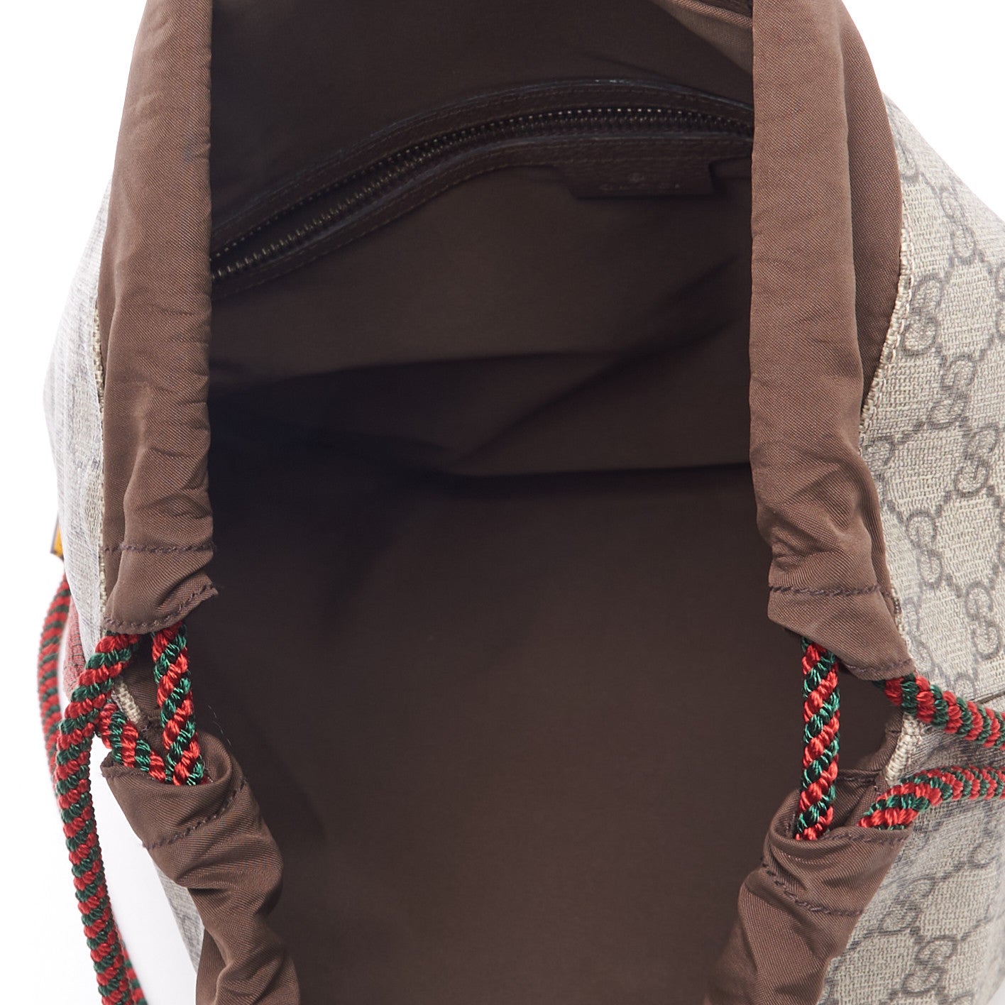 Gucci GG Supreme Monogram Neo Vintage Drawstring Backpack Beige New Acero Crop 6 of 9