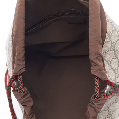 Gucci GG Supreme Monogram Neo Vintage Drawstring Backpack Beige New Acero Crop 6 of 9