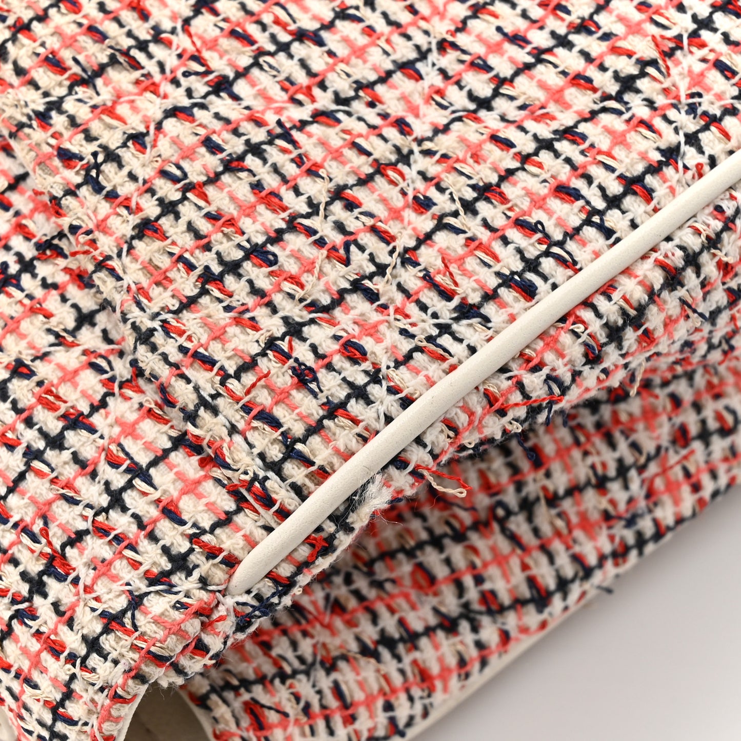 Tweed CC Mania Flap Bag Black Red White