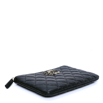 Chanel Caviar Quilted Small French New Wave CC Pouch Black 3 of 4