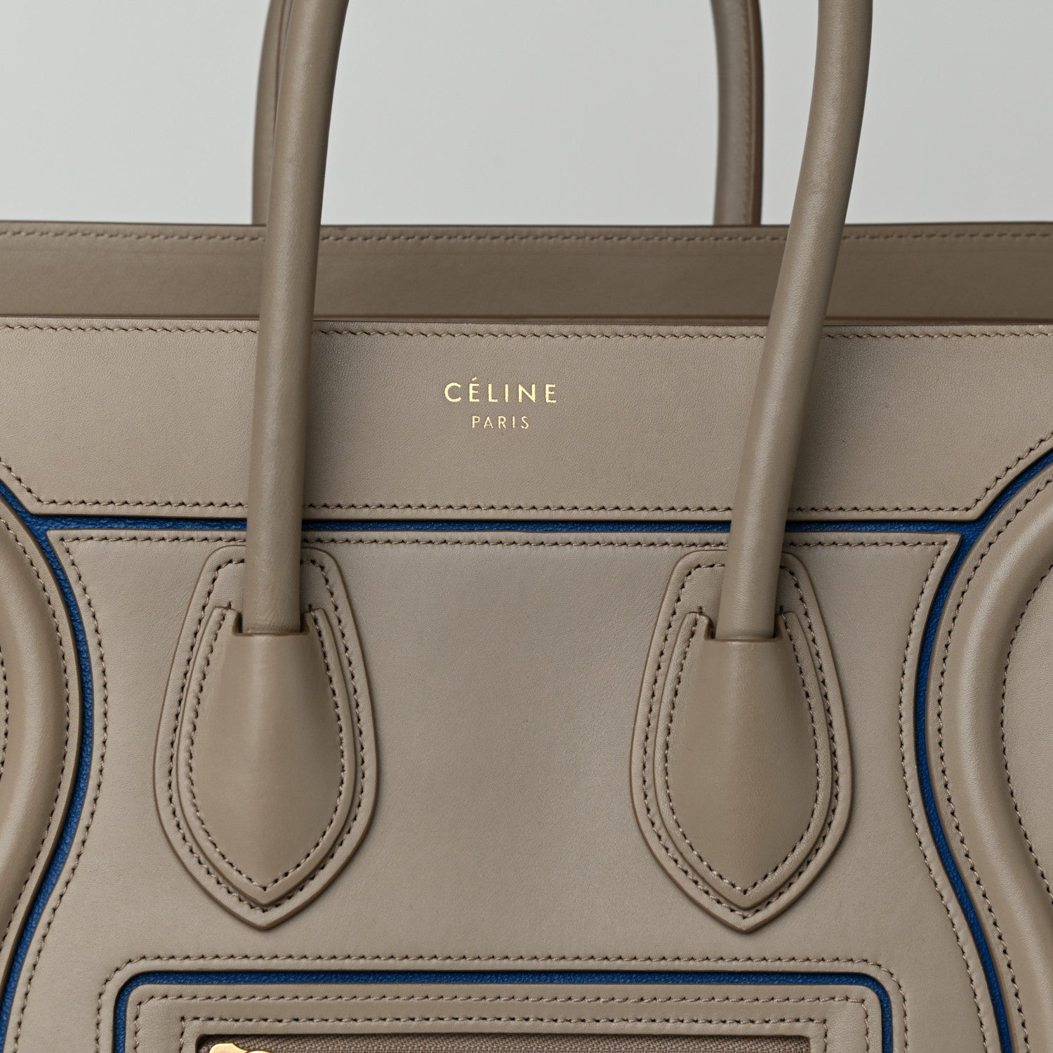 Celine Smooth Calfskin Interstice Micro Luggage Light Taupe 6 of 14