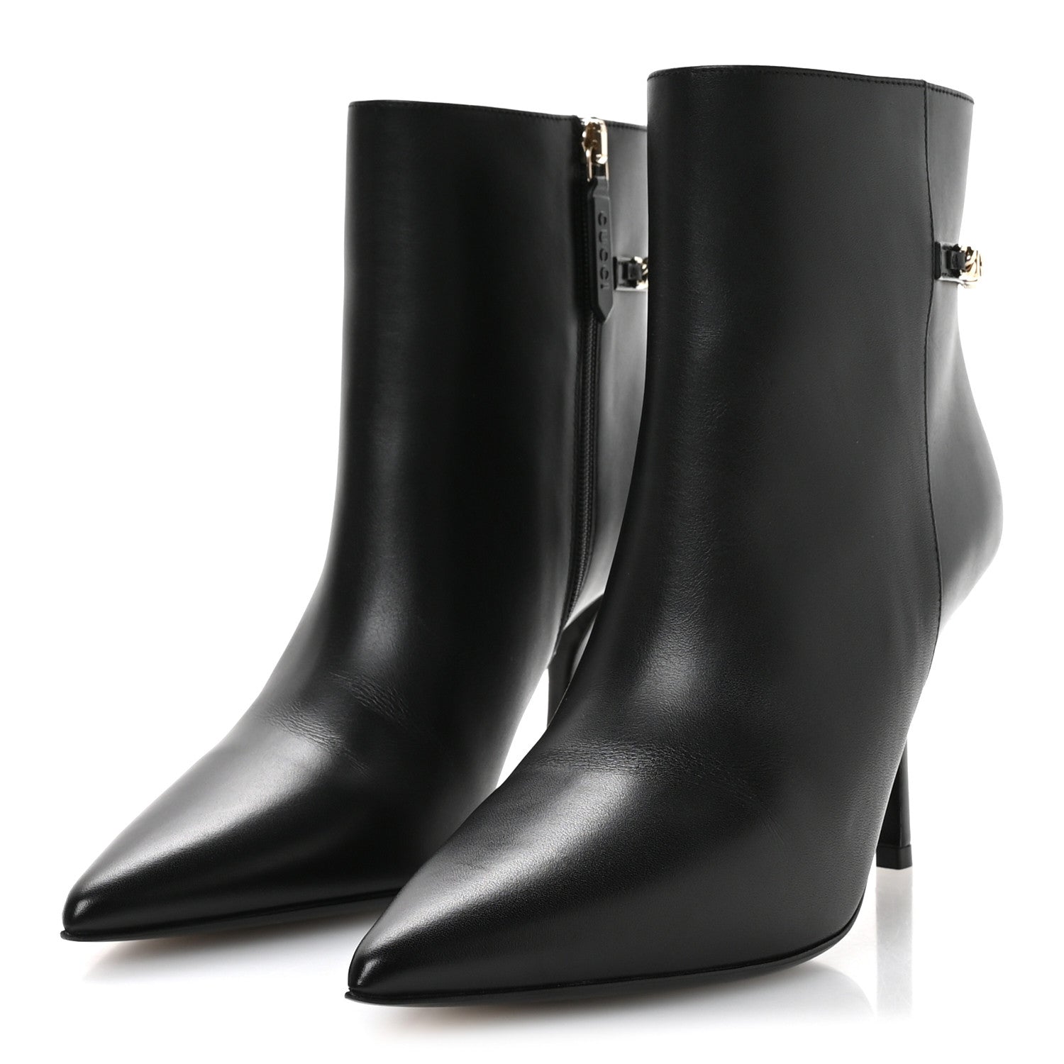 Gucci Calfskin Signoria Ankle Boots 36 Black 4 of 9