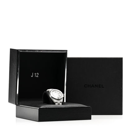 Chanel Stainless Steel Ceramic Diamond 33mm J12 Quartz Watch White 5 of 5