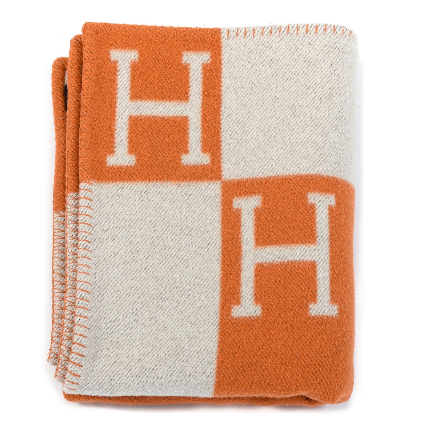 Wool Cashmere Signature Classic Avalon Blanket Ecru Potiron