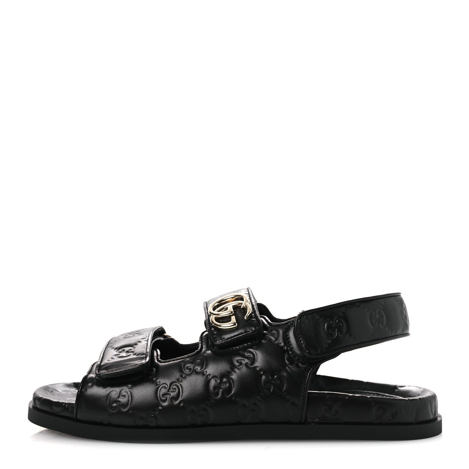 Gucci Guccissima GG Embossed Womens Sandals 40 Black 1 of 11