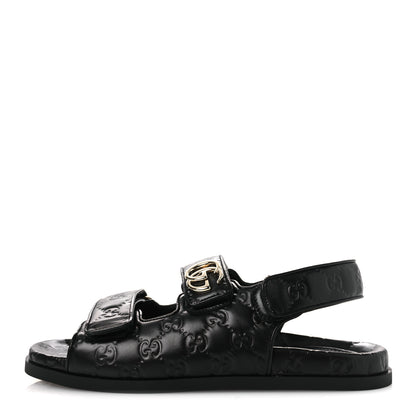 Gucci Guccissima GG Embossed Womens Sandals 40 Black 1 of 11