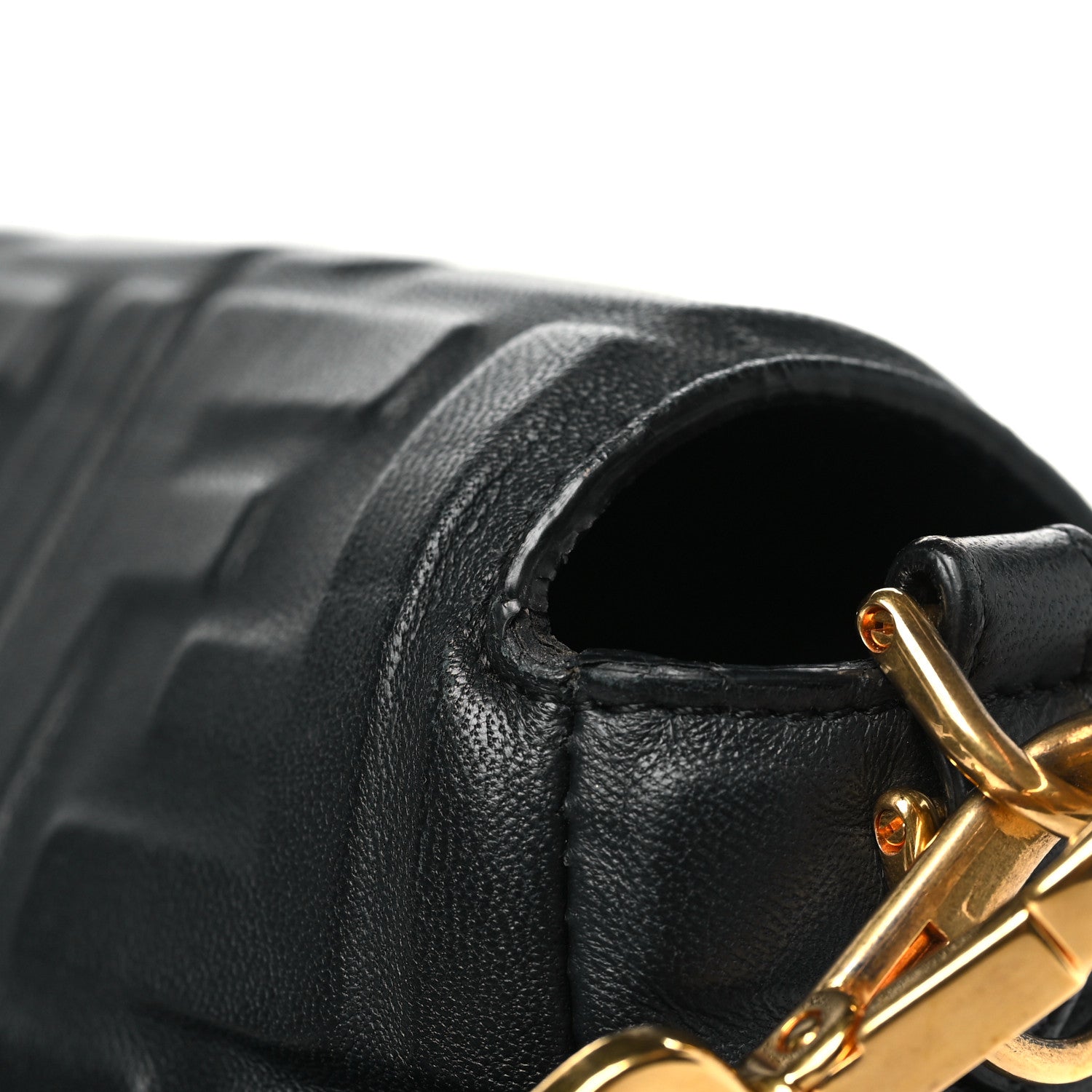 Fendi Nappa FF 1974 Embossed Baguette Black 12 of 13