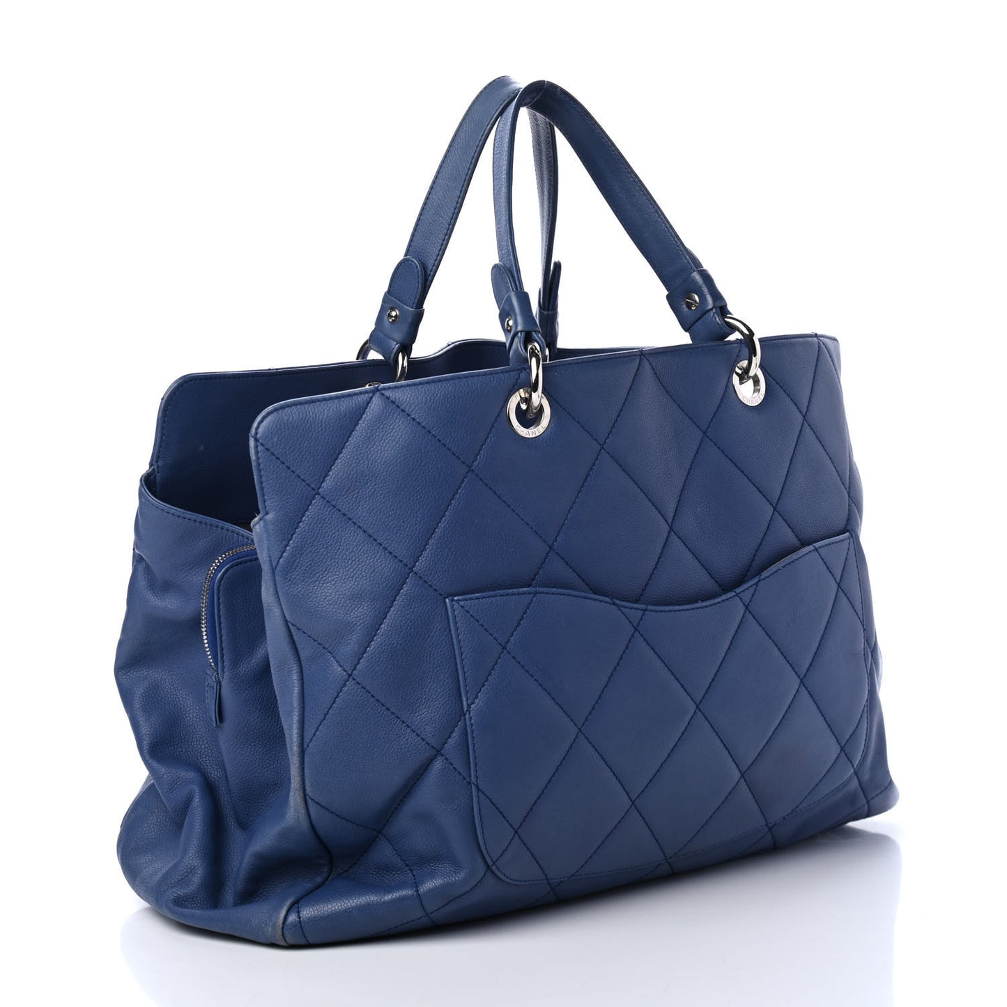 Caviar Quilted XL Tote Blue