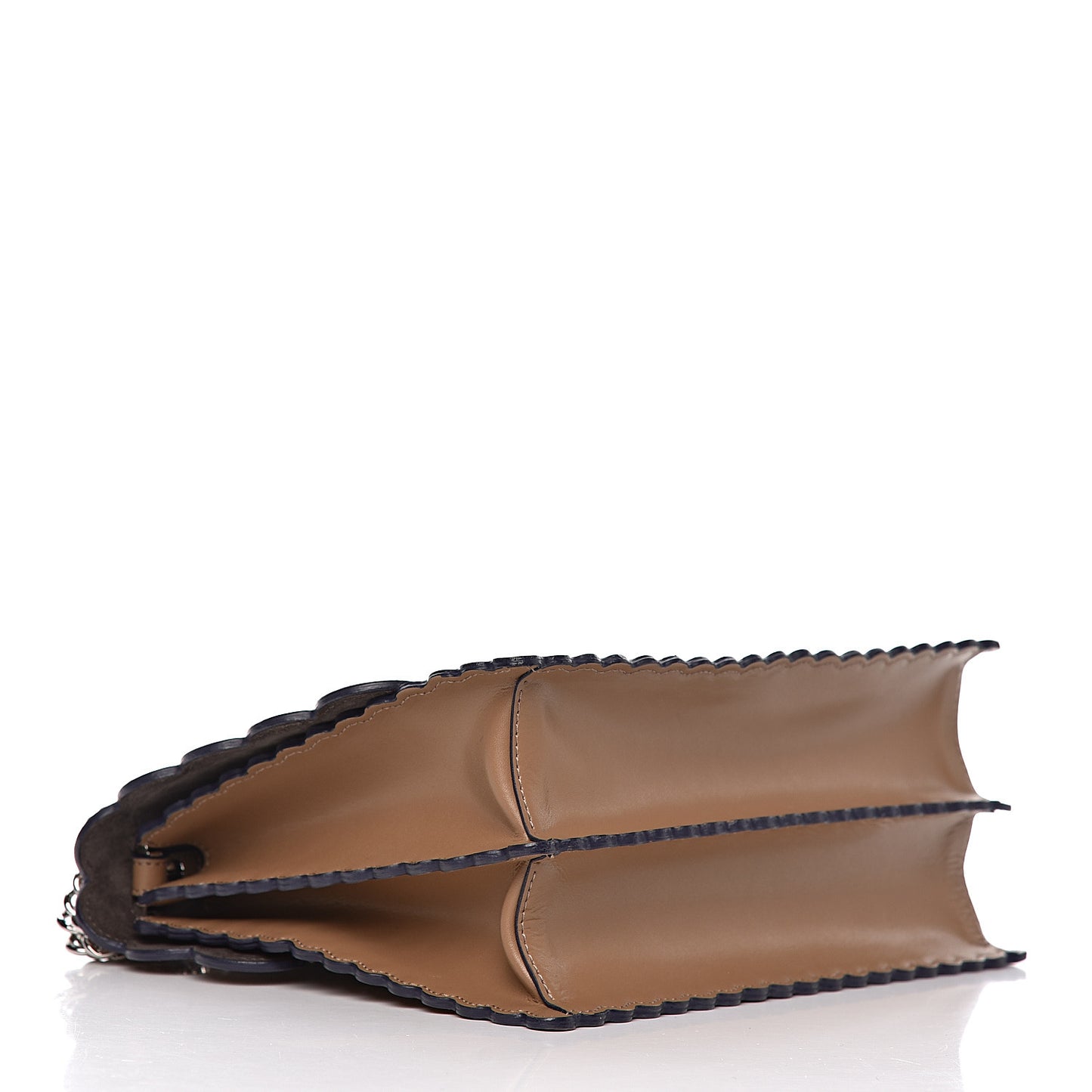 Vitello Liberty Scalloped Studded Kan I Shoulder Bag Sand
