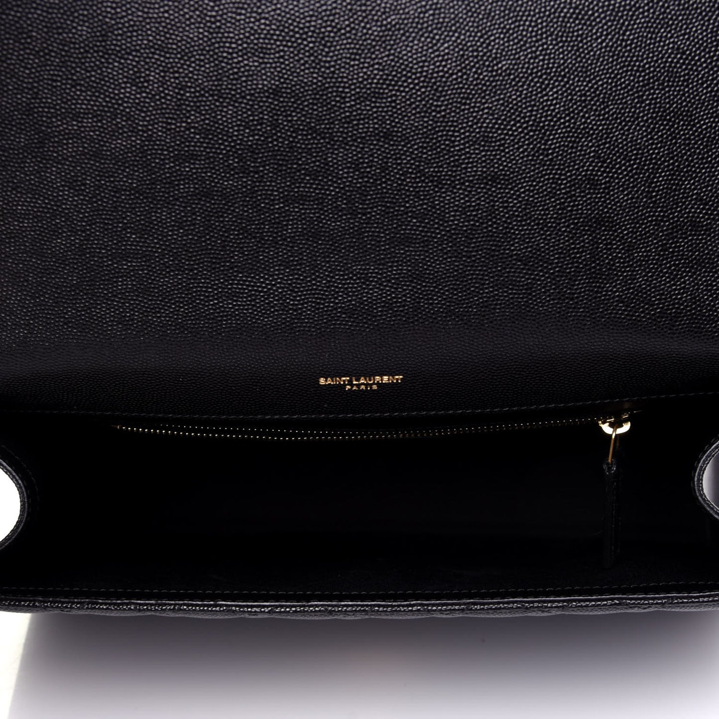 Grain De Poudre Textured Mixed Matelasse Large Triquilt Monogram Satchel Black