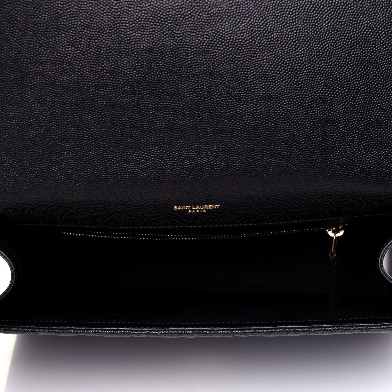 Saint Laurent Grain De Poudre Textured Mixed Matelasse Large Triquilt Monogram Satchel Black 5 of 13