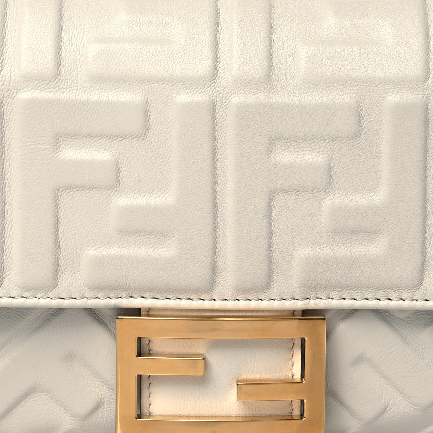 Nappa FF 1974 Embossed Baguette White