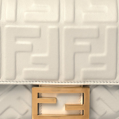Fendi Nappa FF 1974 Embossed Baguette White 9 of 11