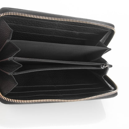 Gucci Pebbled Calfskin Bamboo Tassel Zip Around Wallet Black 4 of 6