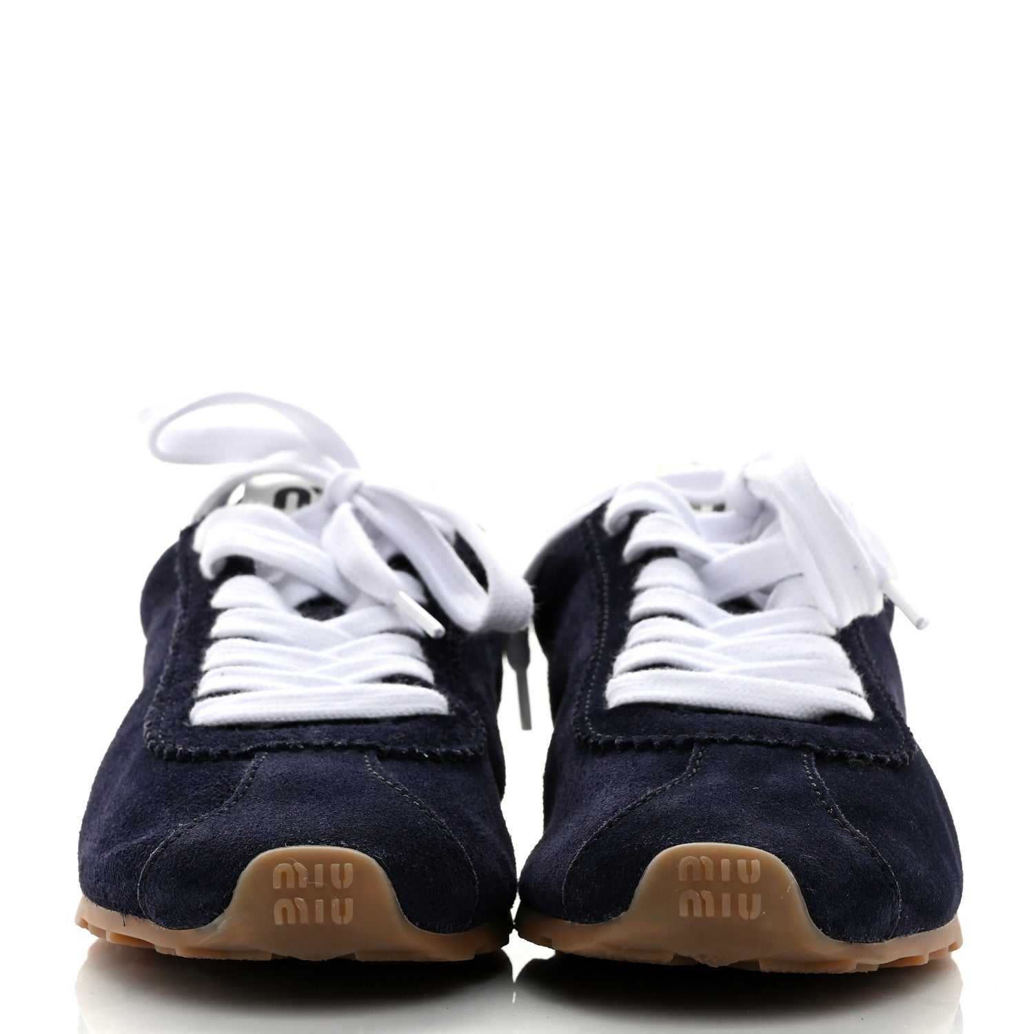 Miu Miu Camoscio Womens Plume Sneakers 39 Bleu 3 of 10