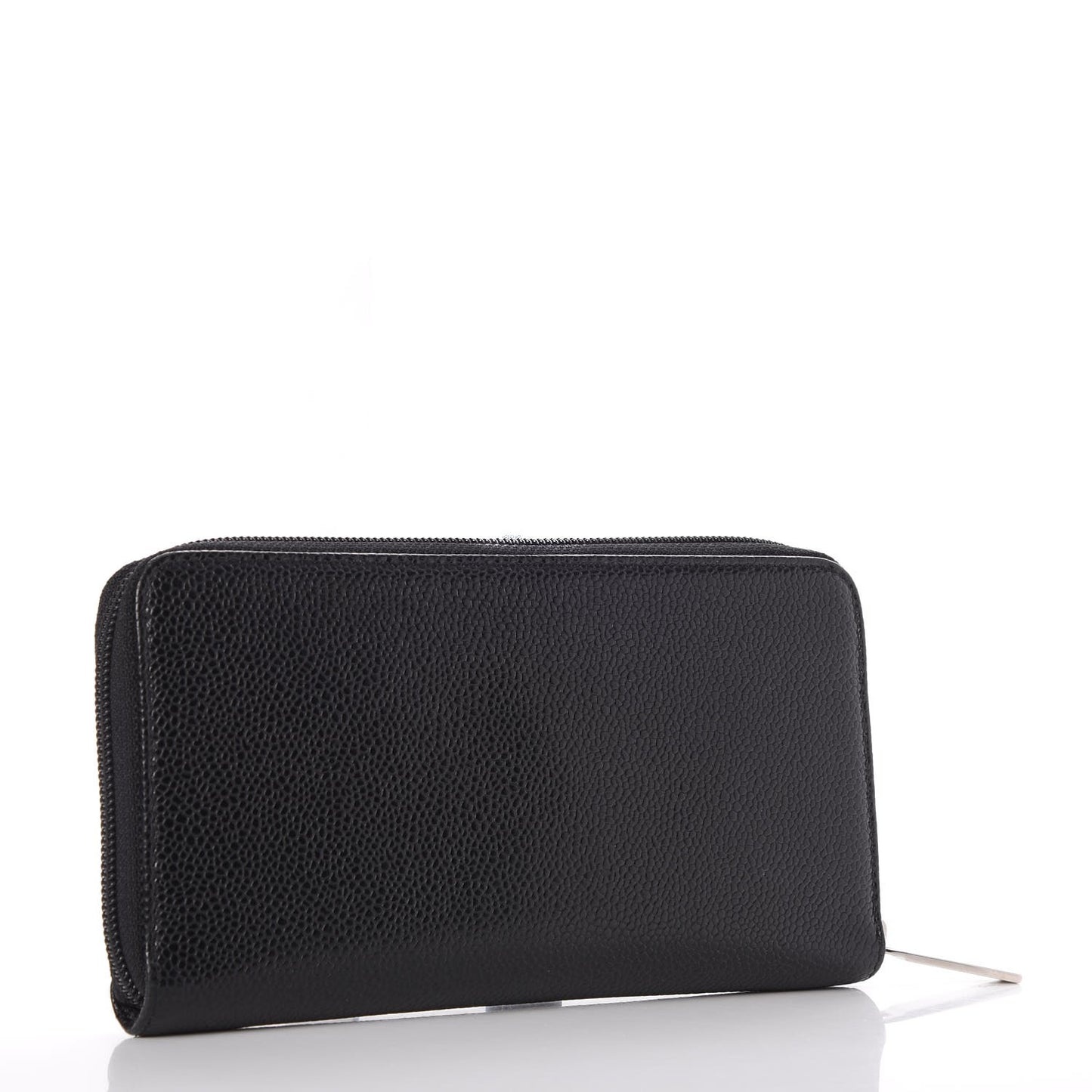 Caviar Large Timeless CC Zip Around Wallet Black