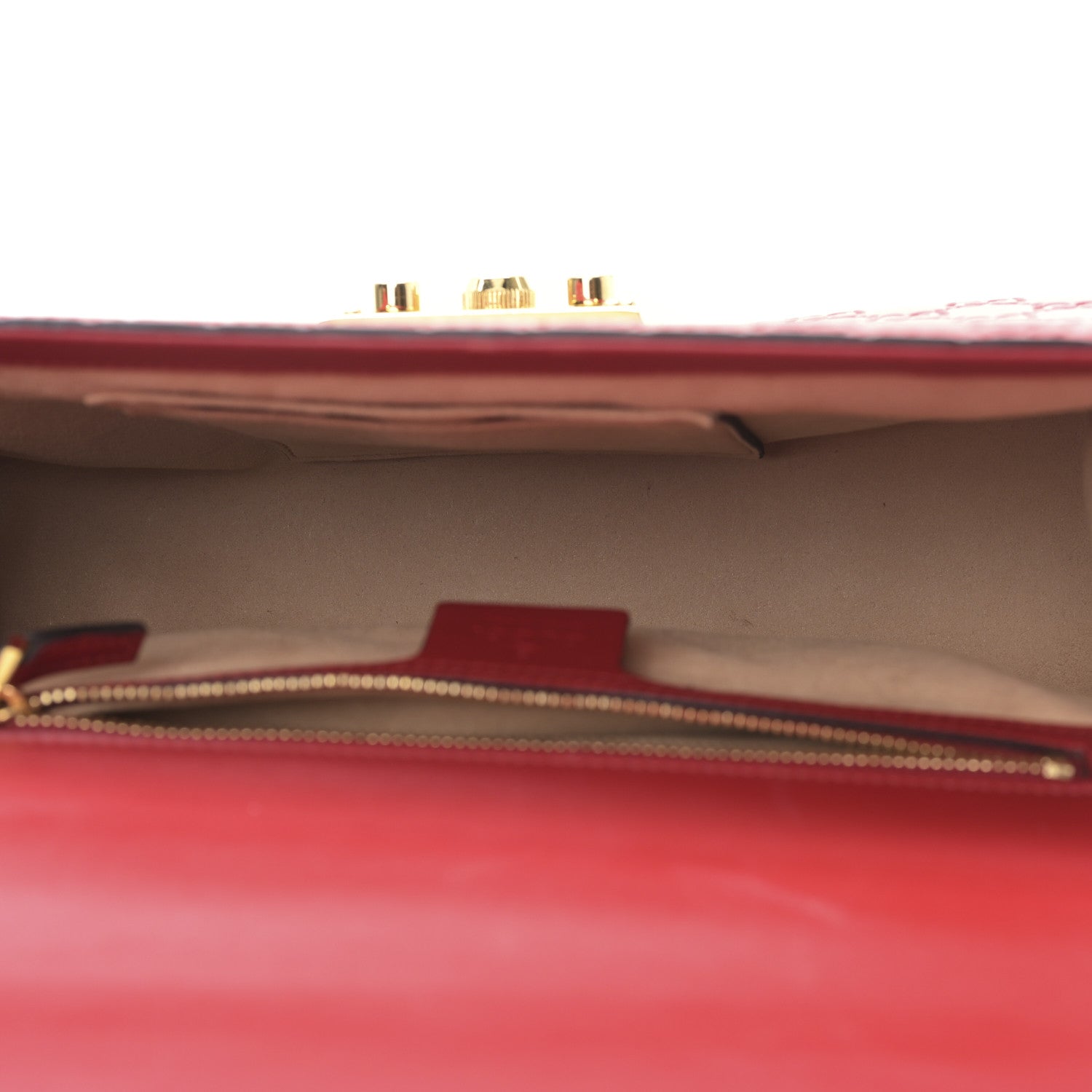 Gucci Guccissima Medium Padlock Shoulder Bag Hibiscus Red 5 of 9