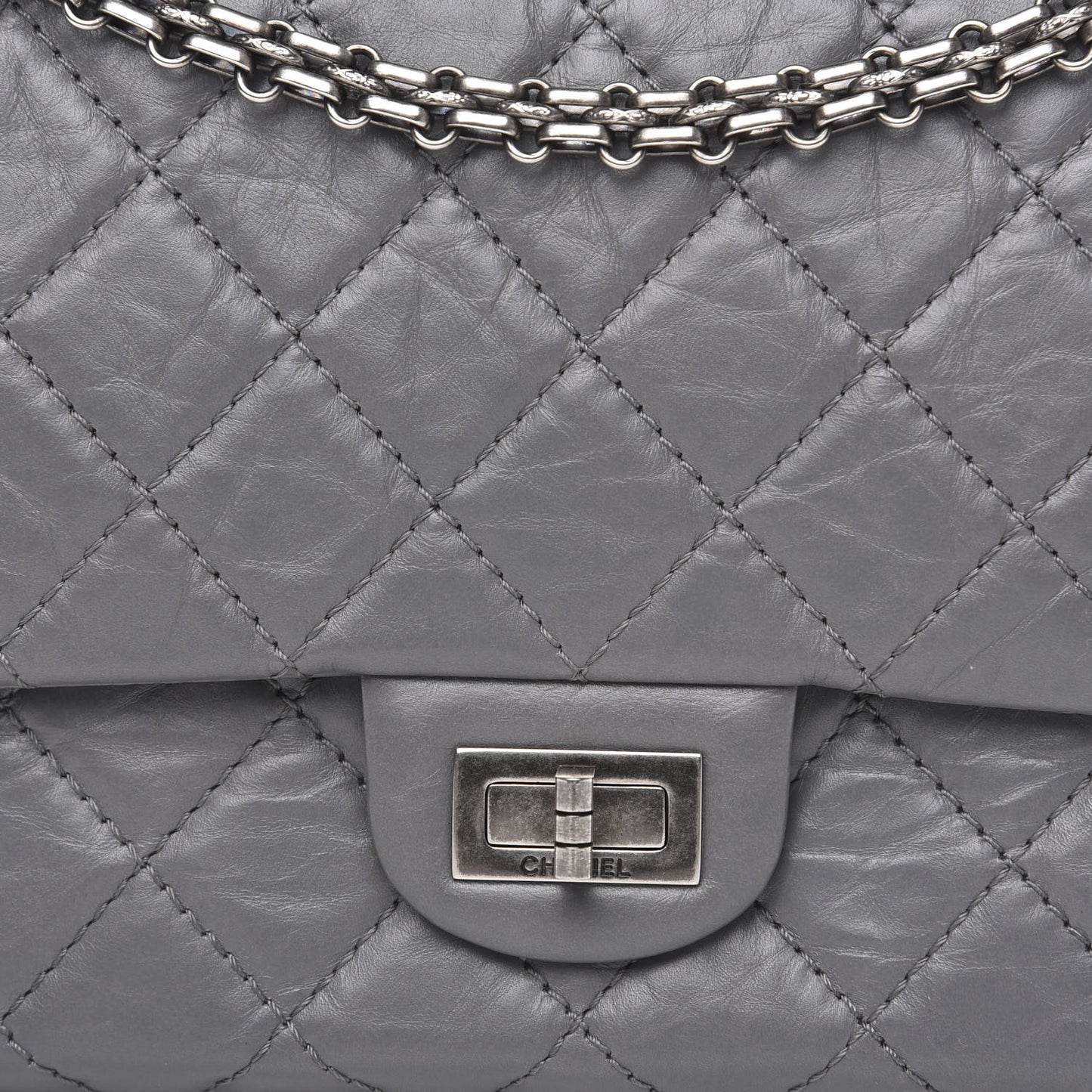 Aged Calfskin Quilted 2.55 Reissue 226 Flap Grey