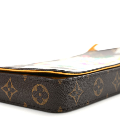 Louis Vuitton Monogram 2022 Christmas Animation New York Soho Pochette Felicie Chain Wallet Yellow 8 of 9