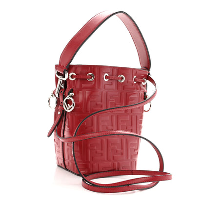 Fendi Vitello Liberty F is Fendi FF 1974 Embossed Mini Mon Tresor Bucket Bag Fragola 3 of 10