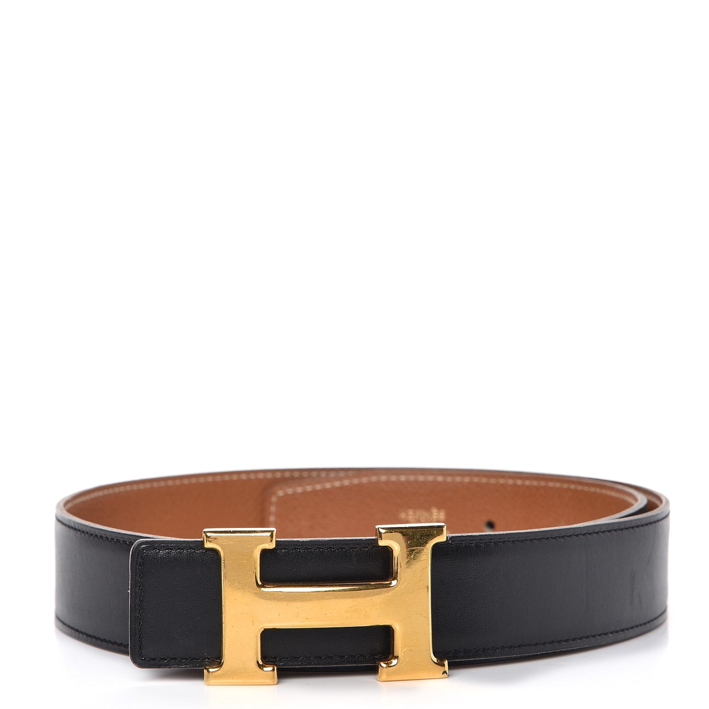 Box Epsom 32mm H Belt 70 Black Gold