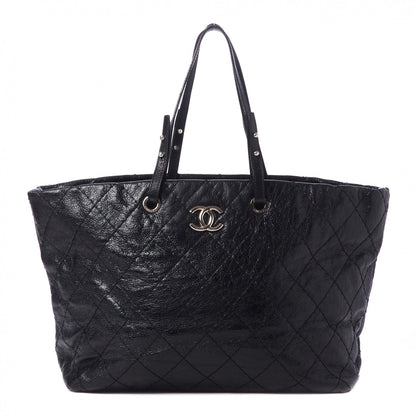 Chanel Glazed Calfskin Large On The Road Tote Black 1 of 10