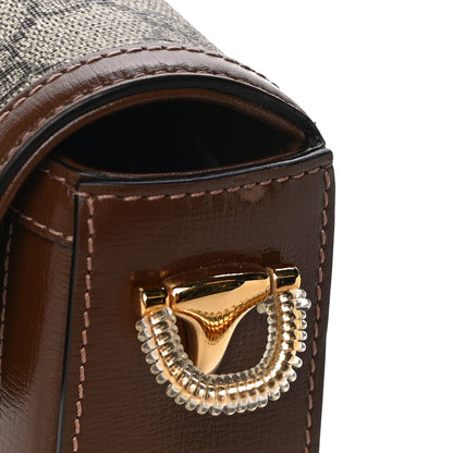 Gucci GG Supreme Monogram Web Mini Horsebit 1955 Shoulder Bag Beige Brown Sugar 13 of 14
