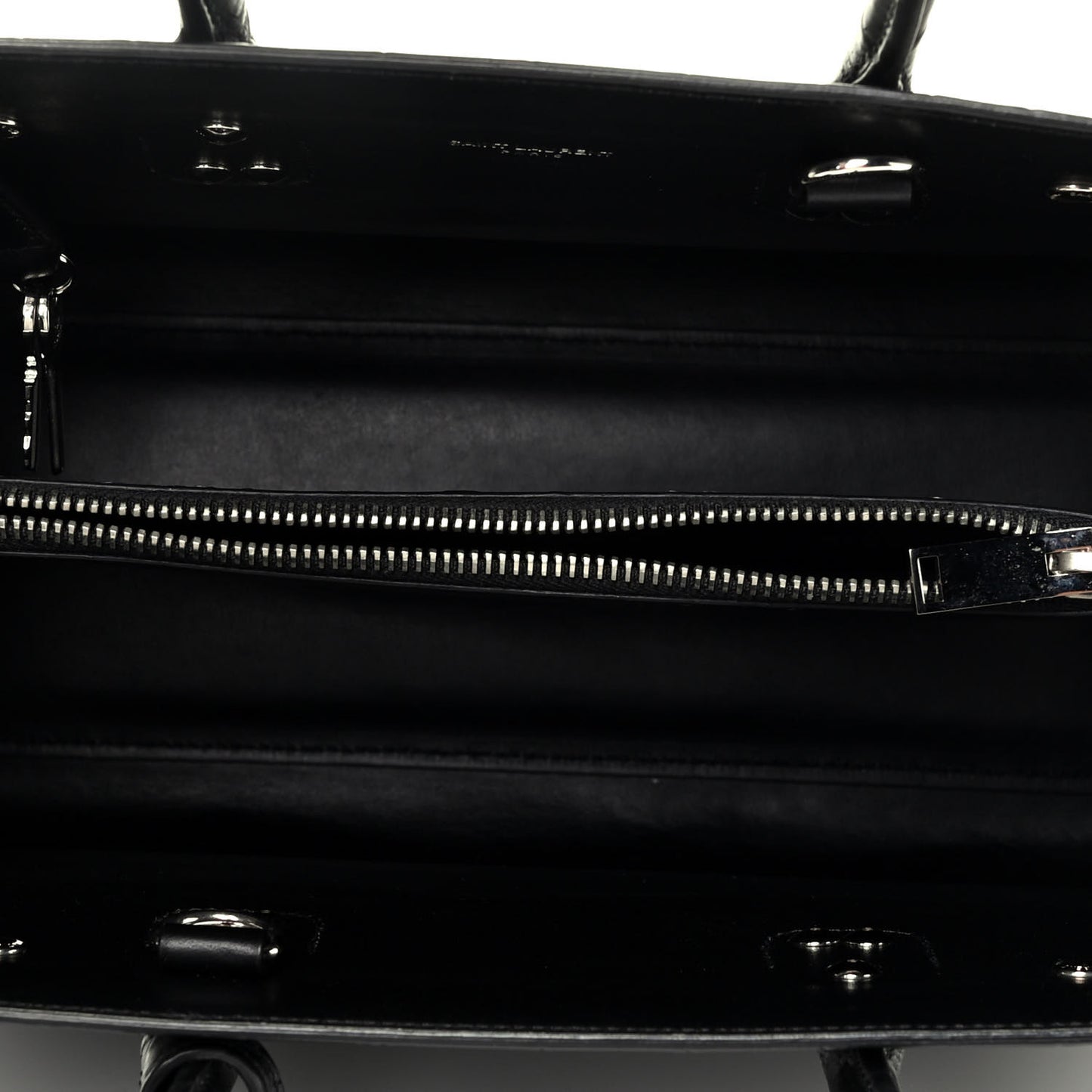 Calfskin Crocodile Embossed Baby Sac De Jour Black