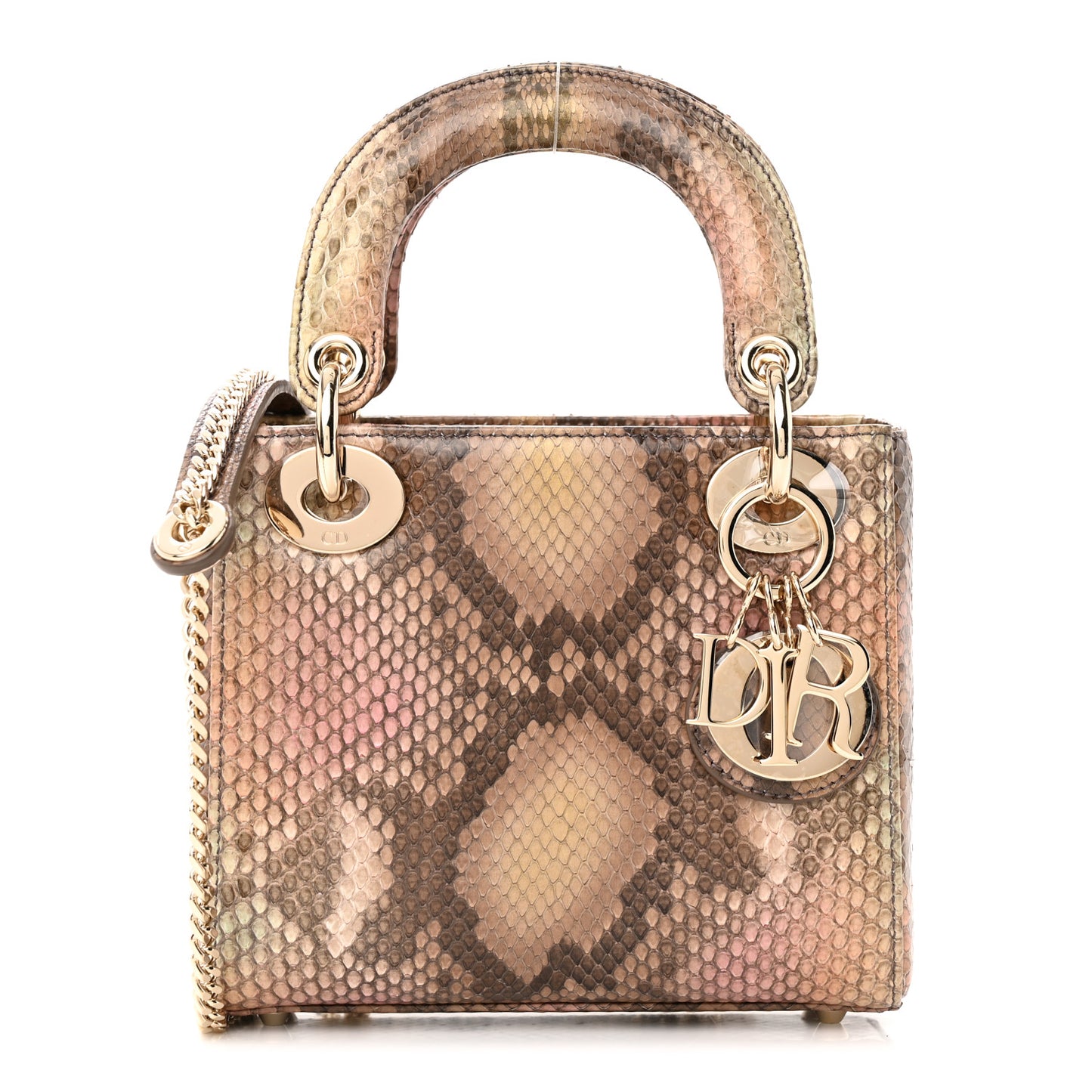 Snakeskin Mini Lady Dior Beige Multicolor