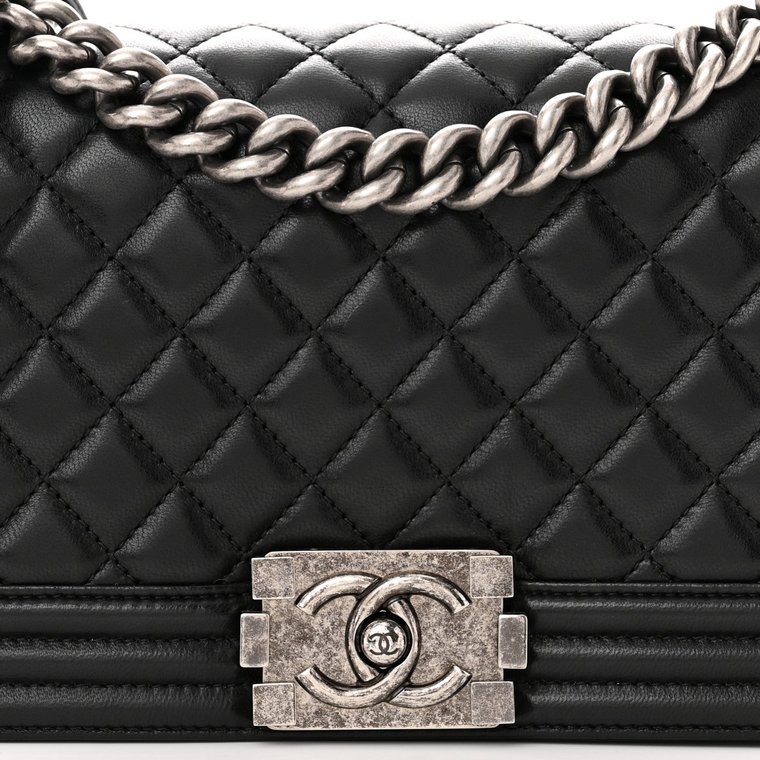 Chanel Lambskin Quilted Medium Boy Flap Black 8 of 12