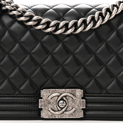 Chanel Lambskin Quilted Medium Boy Flap Black 8 of 12