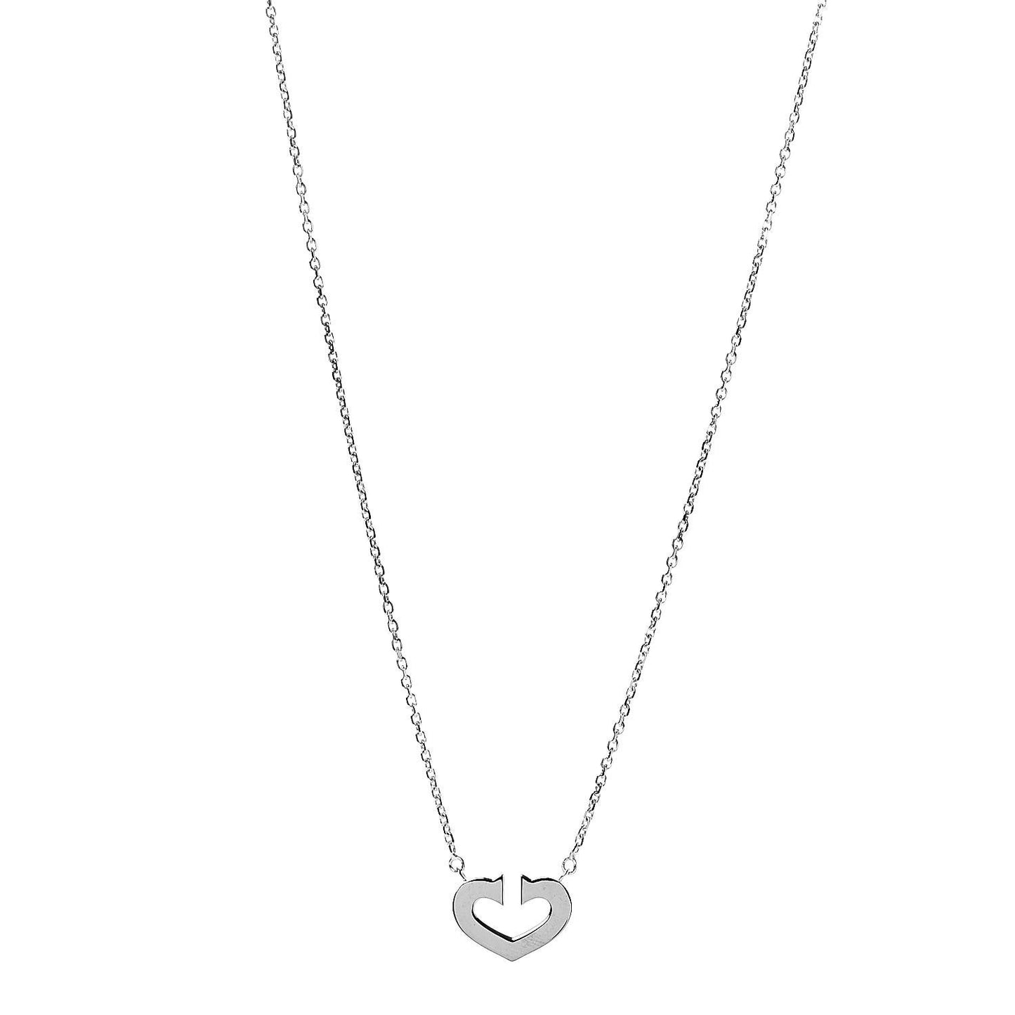 18K White Gold Medium Hearts and Symbols Necklace