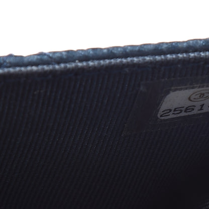 Chanel Iridescent Caviar Quilted Flap Card Holder Dark Blue 8 of 13