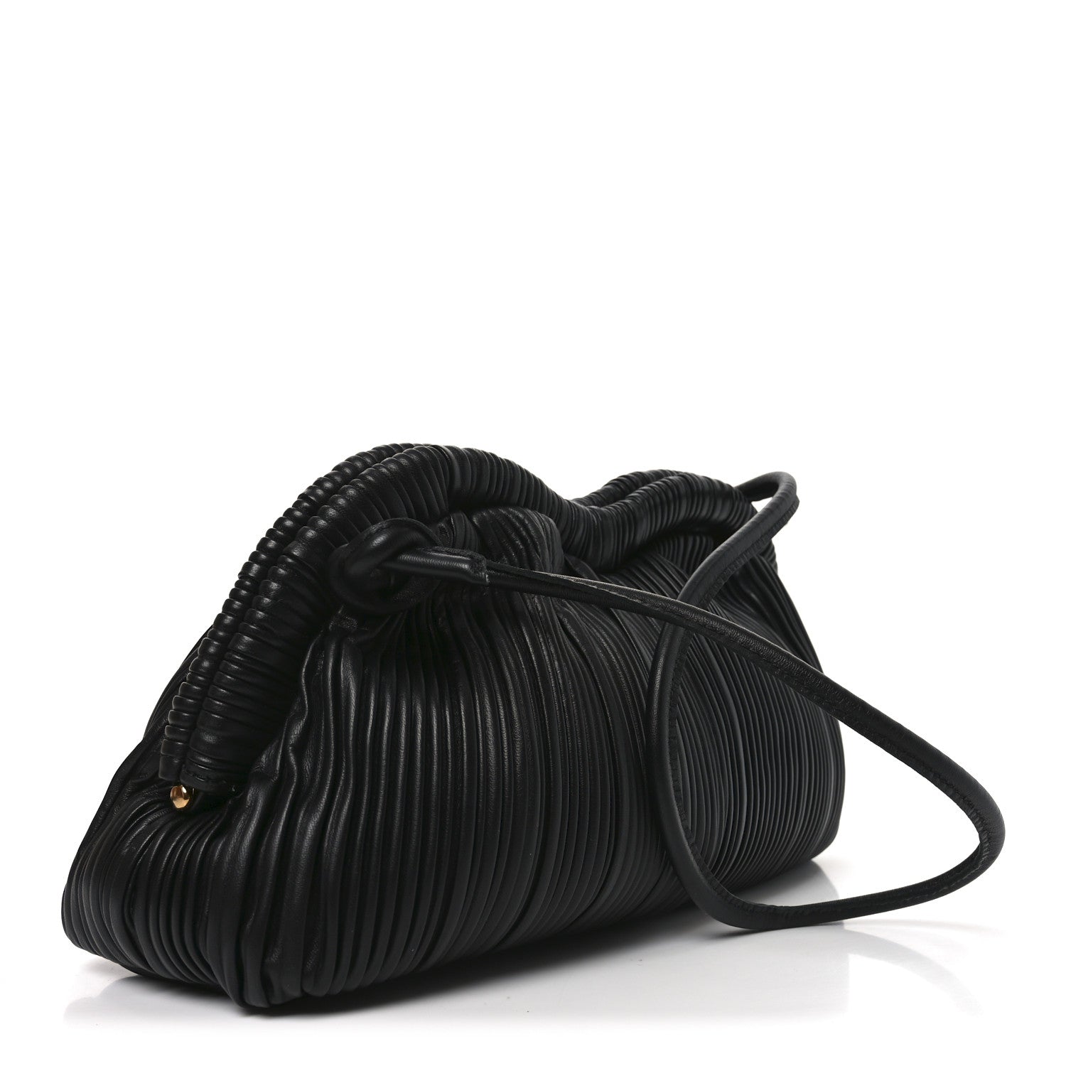 Mansur Gavriel Lambskin Pleated Cloud Oversized Clutch Black 3 of 9