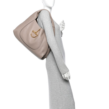 Gucci Grained Calfskin Softbit Maxi Shoulder Bag Taupe 2 of 11