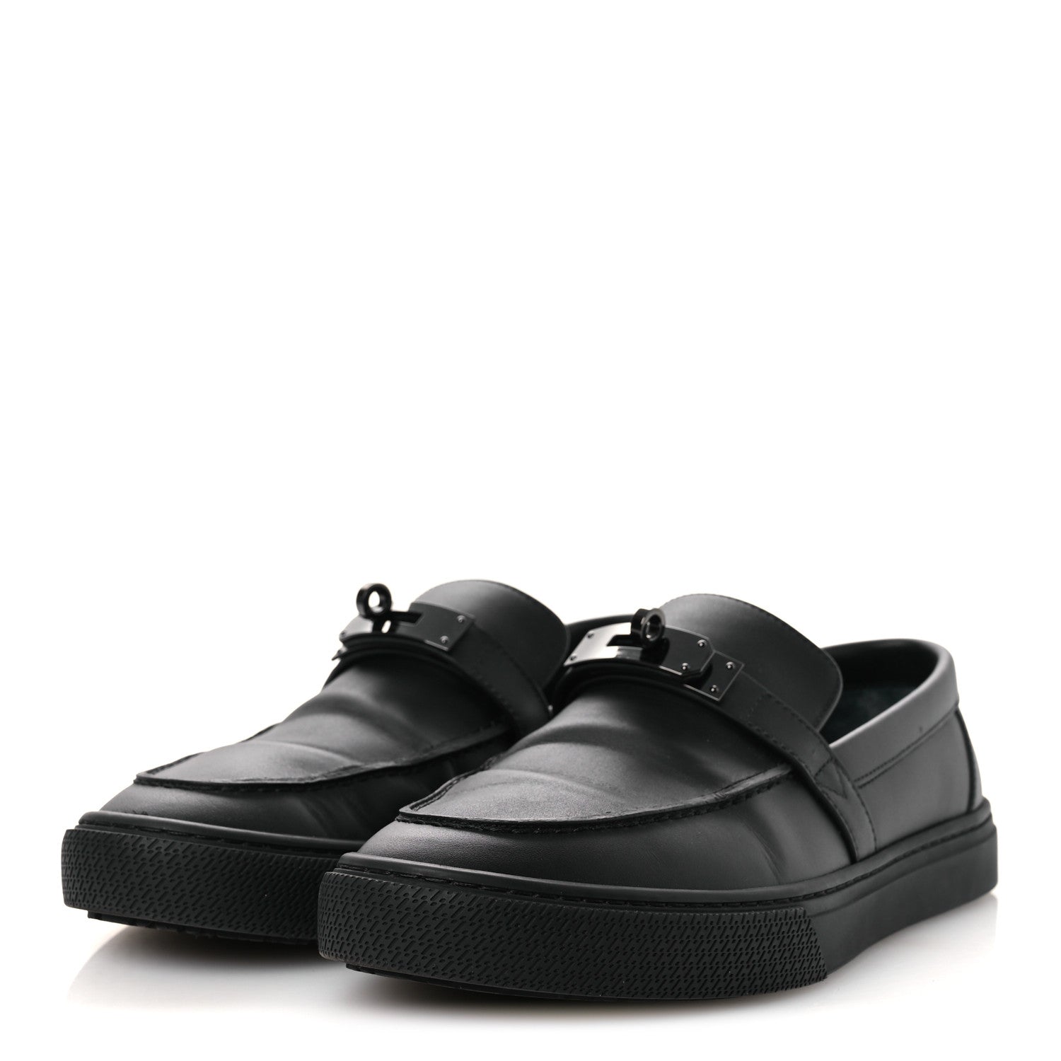 Hermes Calfskin Mens Game Slip On Sneakers 40 Black 4 of 14