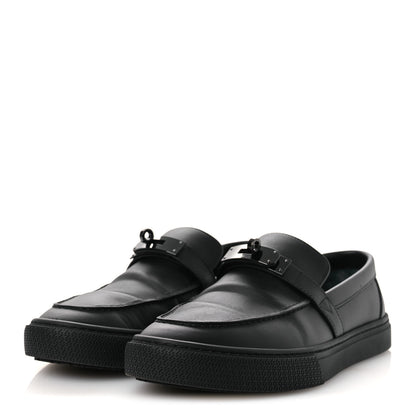 Hermes Calfskin Mens Game Slip On Sneakers 40 Black 4 of 14