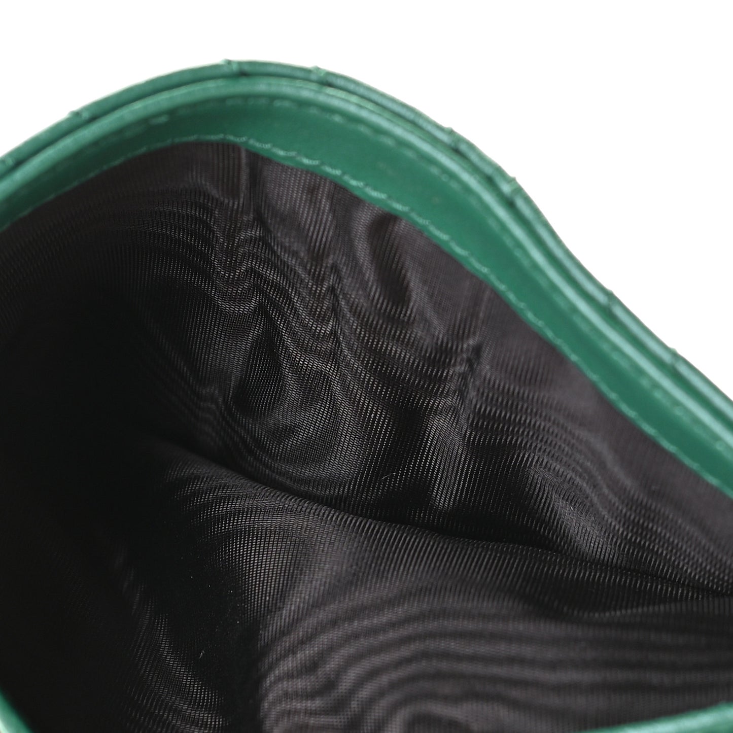 Calfskin Matelasse GG Marmont Card Case Wallet Emerald