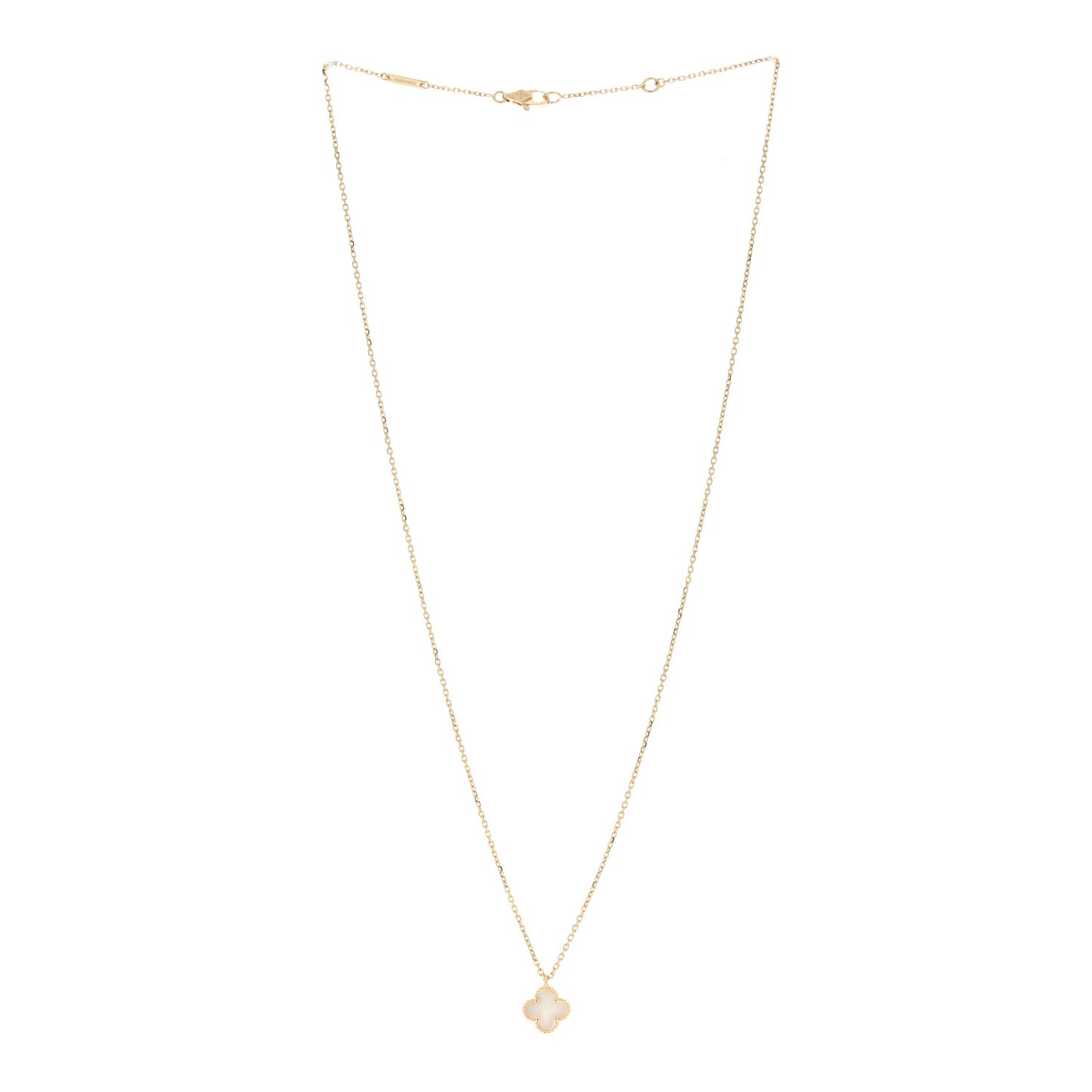 18K Yellow Gold Mother of Pearl Sweet Alhambra Pendant Necklace