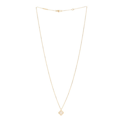 Van Cleef & Arpels 18K Yellow Gold Mother of Pearl Sweet Alhambra Pendant Necklace 2 of 5