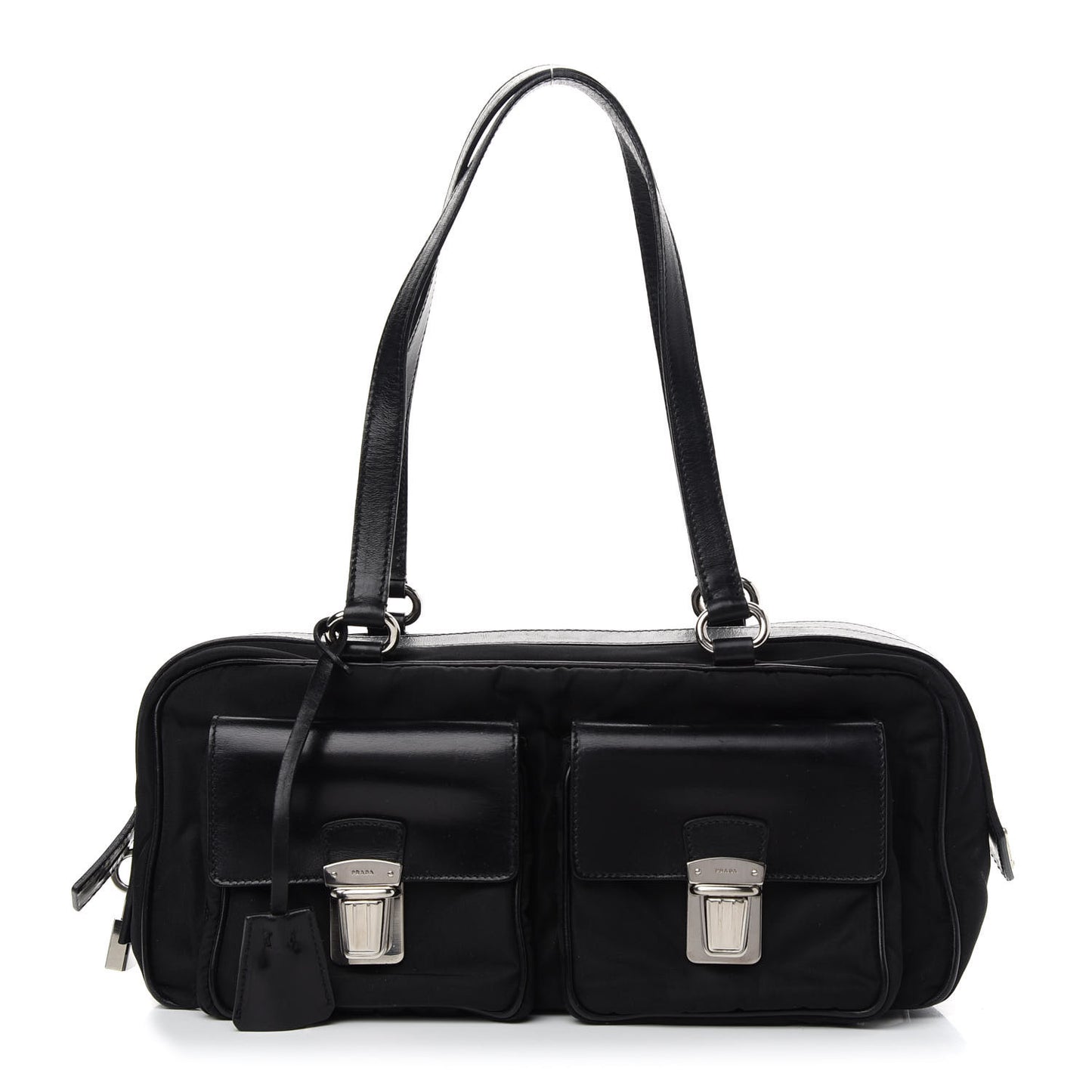 Tessuto Nylon City Calf Satchel Black
