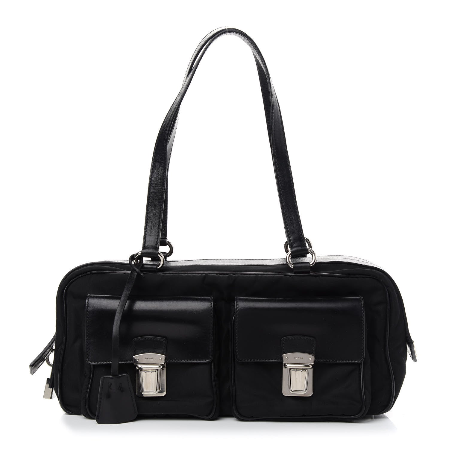Prada Tessuto Nylon City Calf Satchel Black 1 of 10
