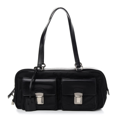 Prada Tessuto Nylon City Calf Satchel Black 1 of 10