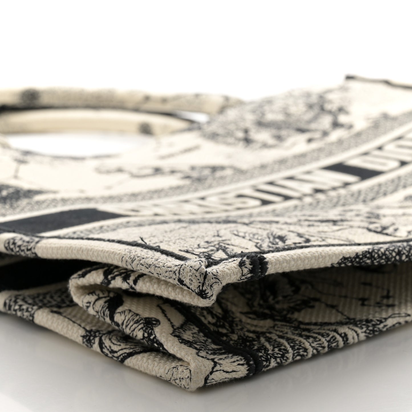 Canvas Zodiac Toile De Jouy Embroidered Medium Book Tote Latte