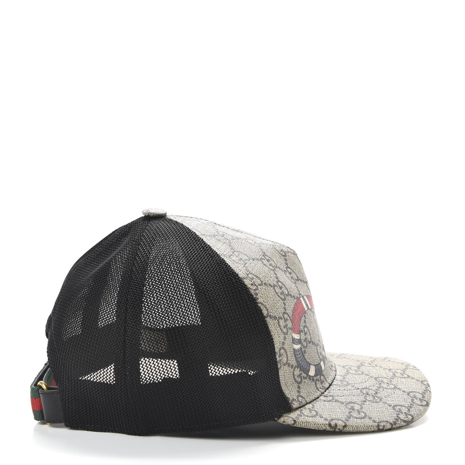 Gucci GG Supreme Monogram Kingsnake Print Baseball Hat XS 56 Beige 4 of 9