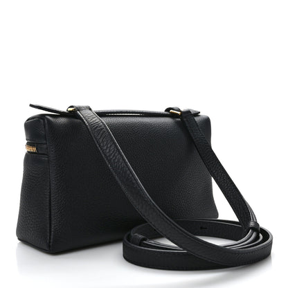 Loro Piana LORO PIANA Grained Calfskin L19 Extra Pocket Pouch Black 3 of 8
