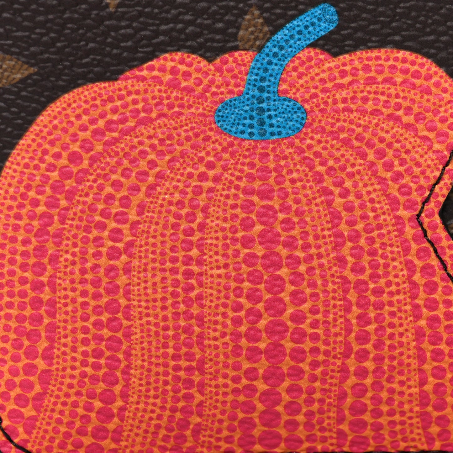 LV X YK Monogram Kusama Pumpkin Zipped Romy Card Holder