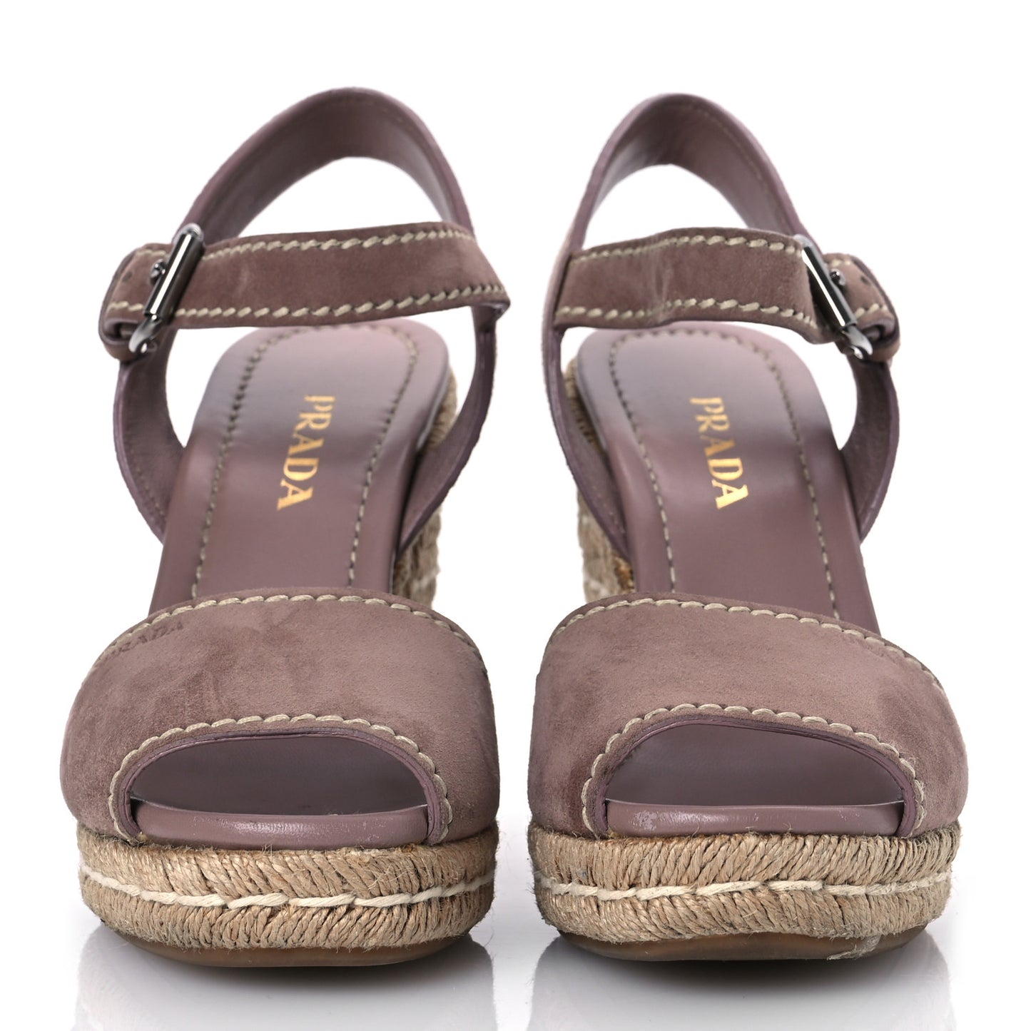 Suede Jute Platfrom Logo Espadrilles Platform Sandals 39.5 Dark Rose