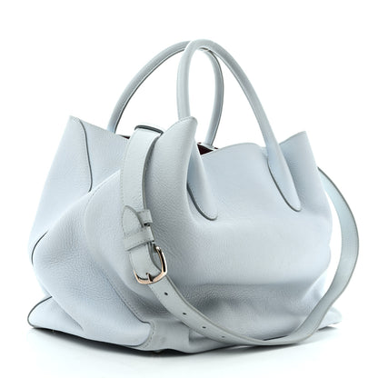 Christian Dior Supple Grained Calfskin Large Open Bar Tote Light Blue 2 of 12
