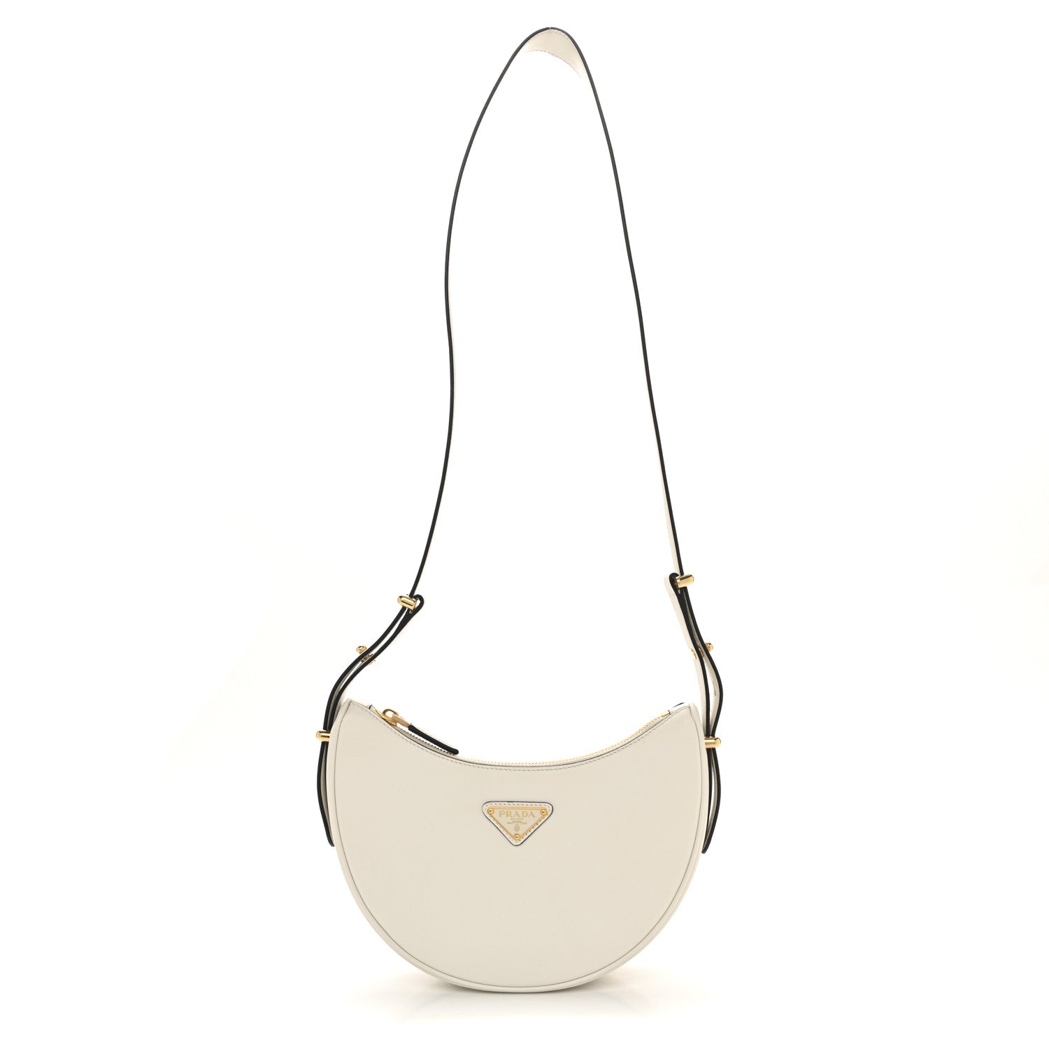 Prada Soft Calfskin Arque Shoulder Bag White 1 of 13